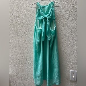 Teal Bow back dress